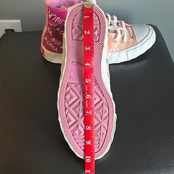 Converse ‘Not a Chuck’ Pink Two Tone High Top Sneakers - Picture 9 of 13